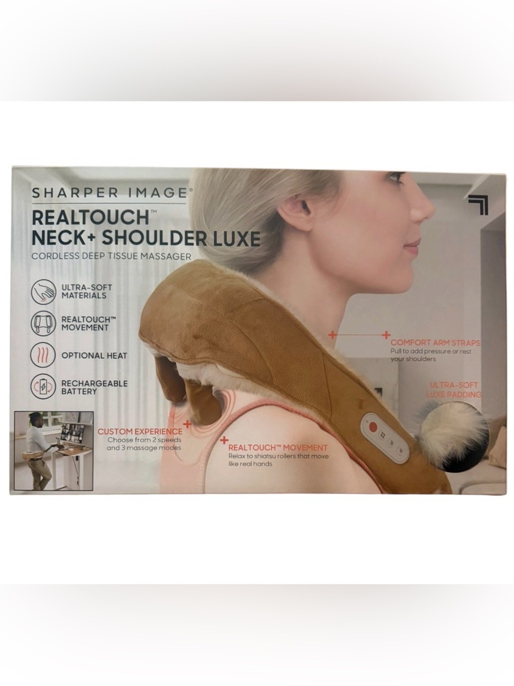 Tan Realtouch Neck + Shoulder Luxe Massager